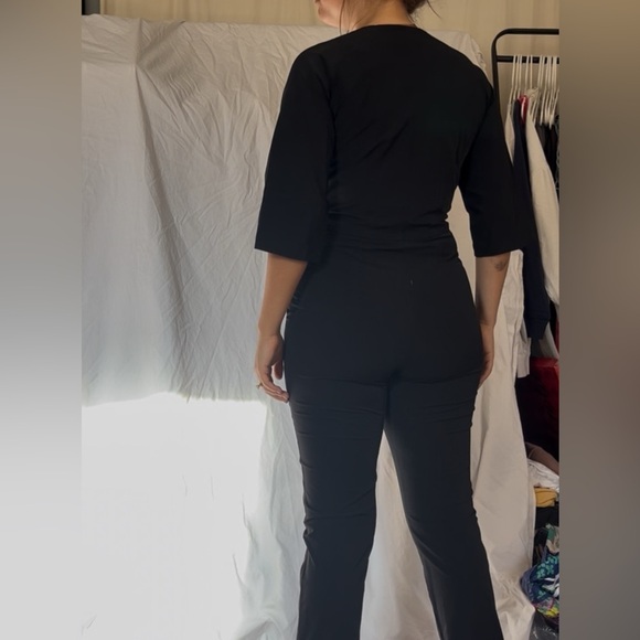 Zero + Maria Cornejo Black Quarter Sleeve Straight Pleated Jumpsuit Size 4 - Picture 5 of 9